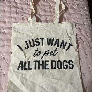 Dog Lover Tote Bag - Cream with Black Text